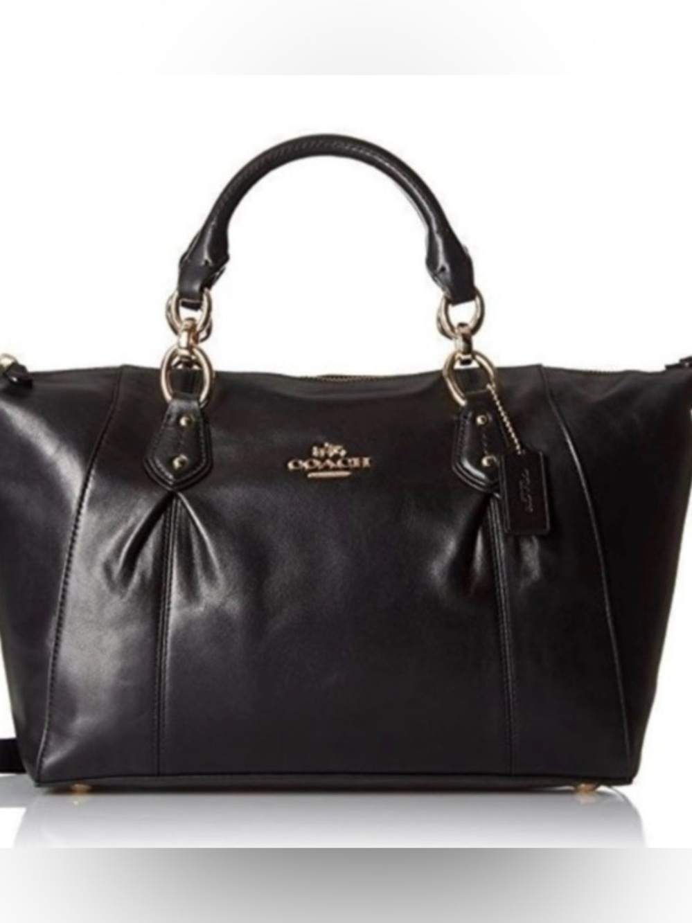 Coach Black Leather Collette Carryall Bag - Gorgeous!